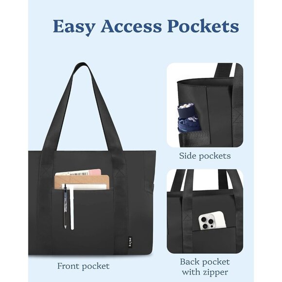 Prite Tote Bag for Women Weekender Bag with Laptop Compartment Travel Gym - Picture 3 of 7